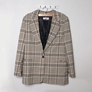 Mango Plaid Blazer